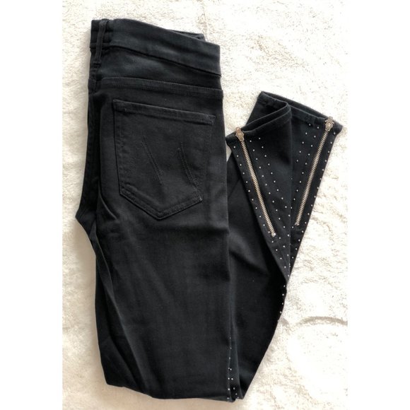 MOTHER The Ankle Zip Looker “Big Black Stud” Jeans - Size 27 - Picture 10 of 14